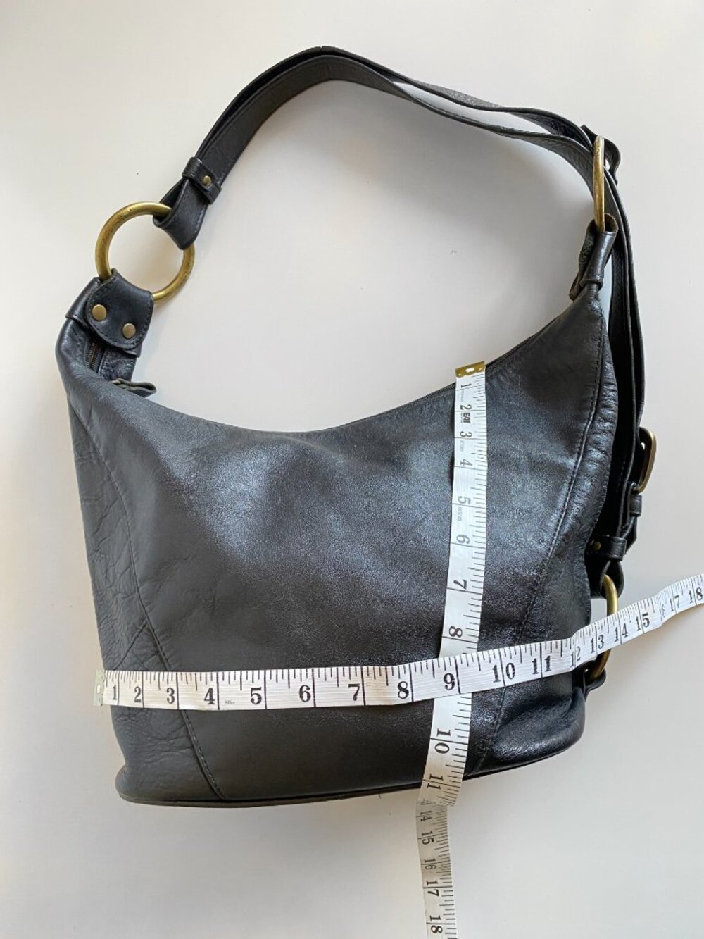 Vintage BC Black Convertible Leather Hobo Bag Shoulder, Backpack Boho - Picture 4 of 15